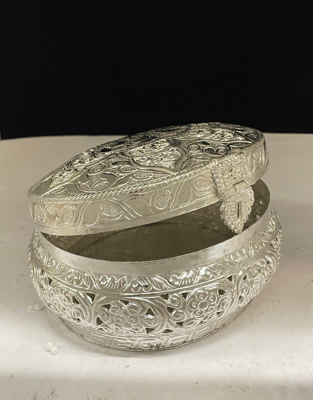 German silver fully carved box